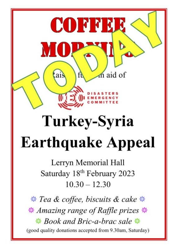 Coffee Morning for Turkey-Syria Earthquake Appeal